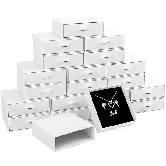 20 pieces of compact drawer style earrings and rings, necklace and bracelet storage box, elegant jewelry display and storage box (white)