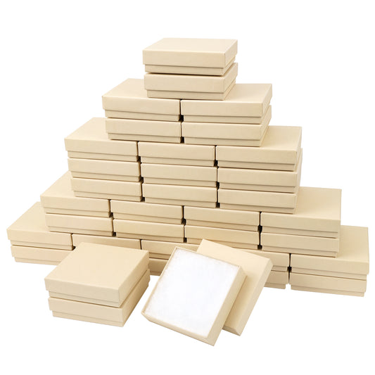 Jewelry Gift Box, Cardboard Jewelry Box, 40pcs Small Bead Box with Lid, Necklace, Ring, Bracelet, Earring Display Box (Brown)