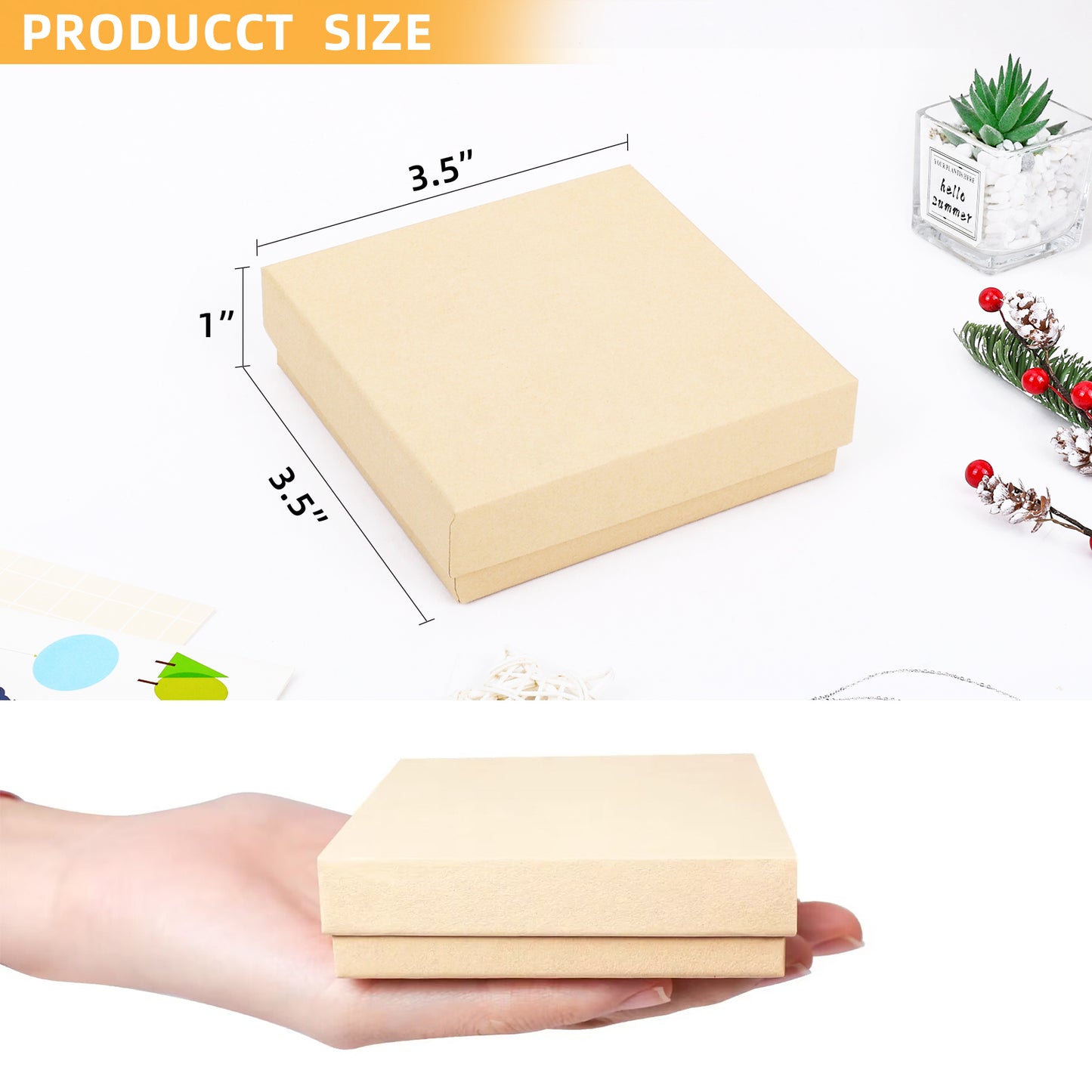 Jewelry Gift Box, Cardboard Jewelry Box, 40pcs Small Bead Box with Lid, Necklace, Ring, Bracelet, Earring Display Box (Brown)