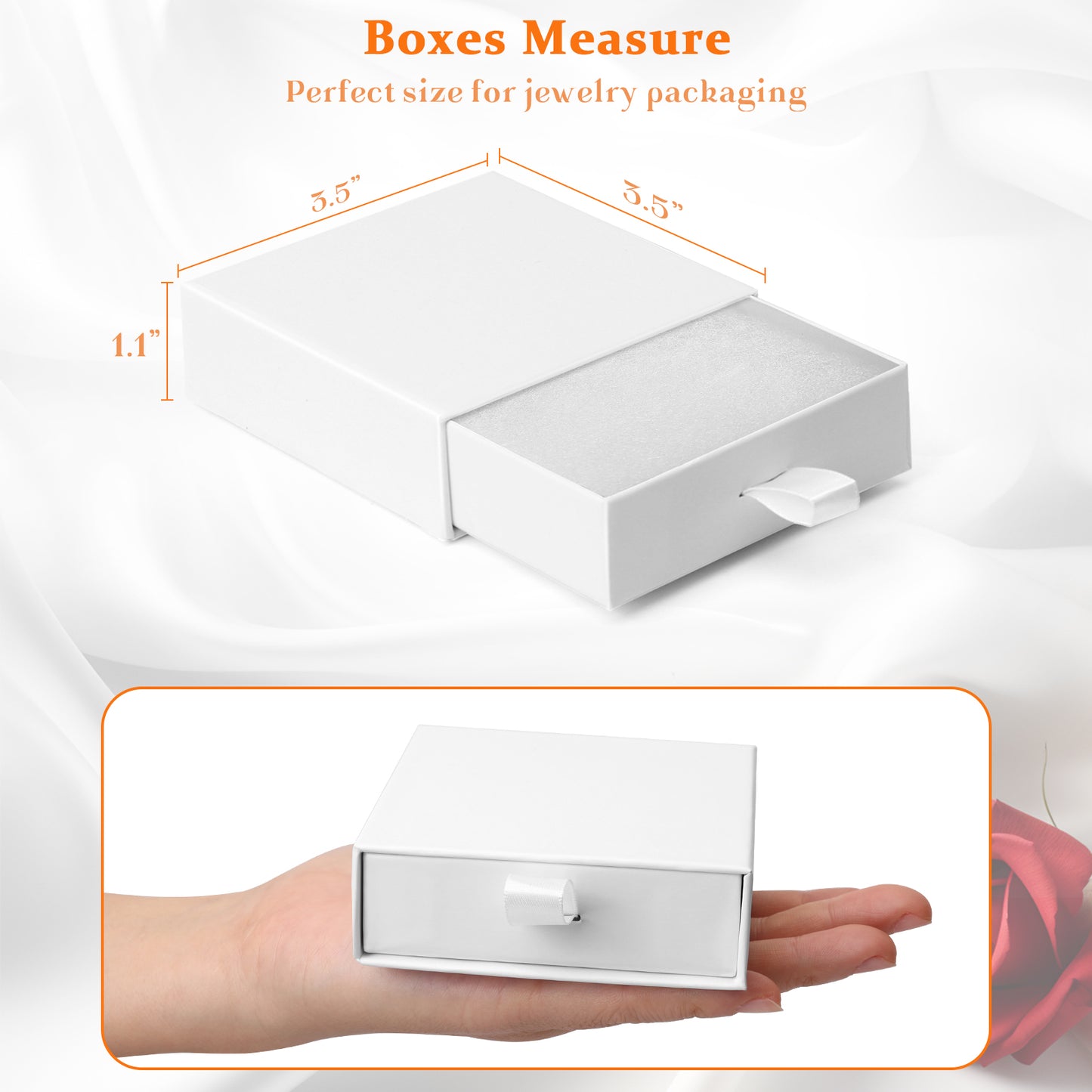 Jewelry gift box with 5 small jewelry box covers, used for necklace, ring, earring display box (white)