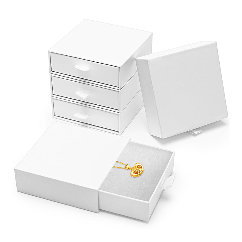 Jewelry gift box with 5 small jewelry box covers, used for necklace, ring, earring display box (white)