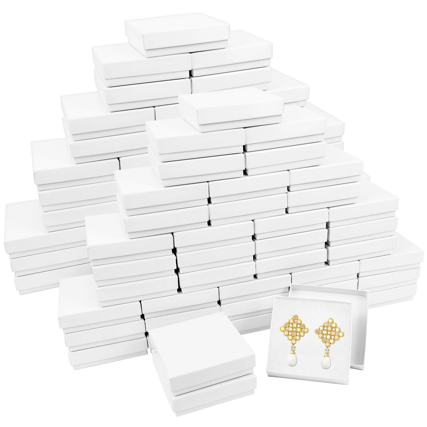 Custom white small jewelry lid and base boxes with logo