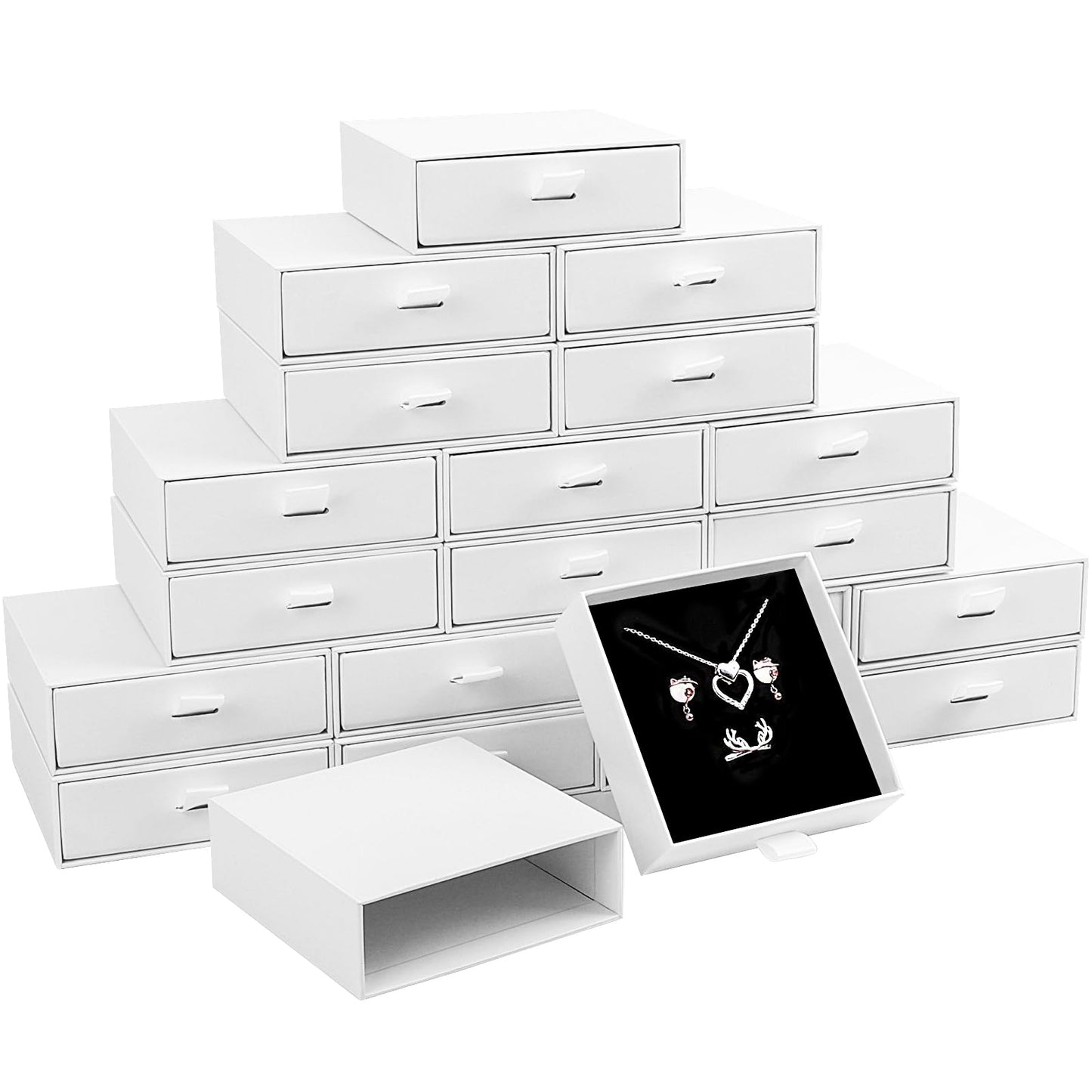 White Small Jewelry Drawer Boxes(20pack)