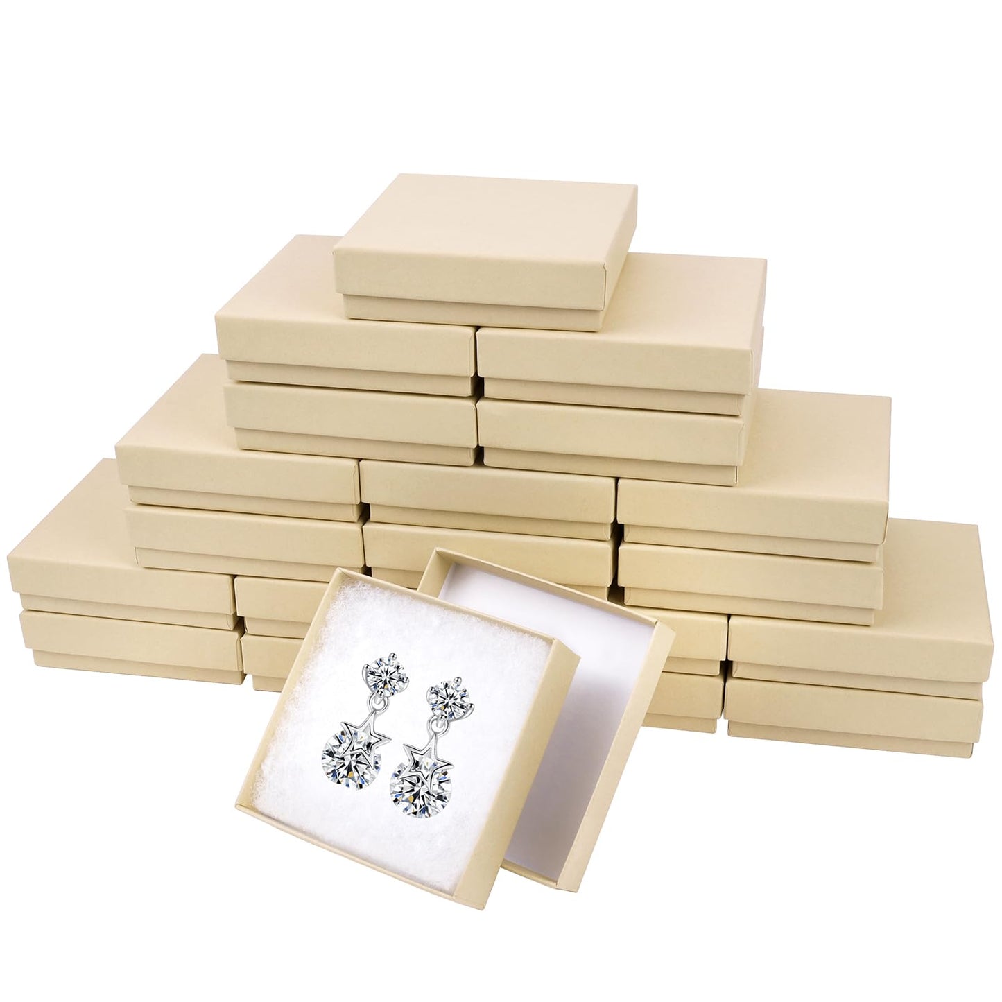 Brown Small Jewelry lid and base Boxes(20pack）