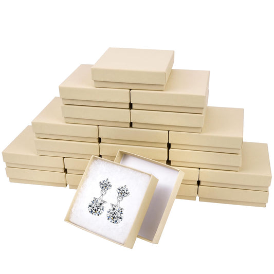 Brown Small Jewelry lid and base Boxes(20pack）