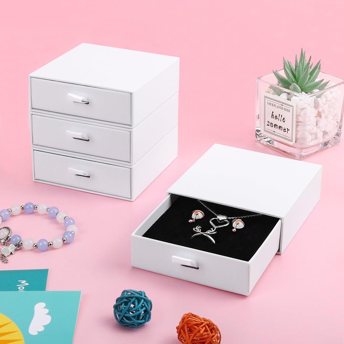 White Small Jewelry Drawer Boxes(20pack)