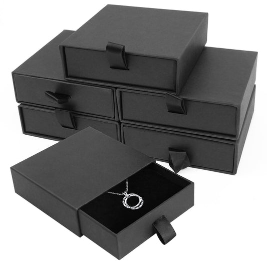 Black Small Jewelry Drawer Boxes（5pack）