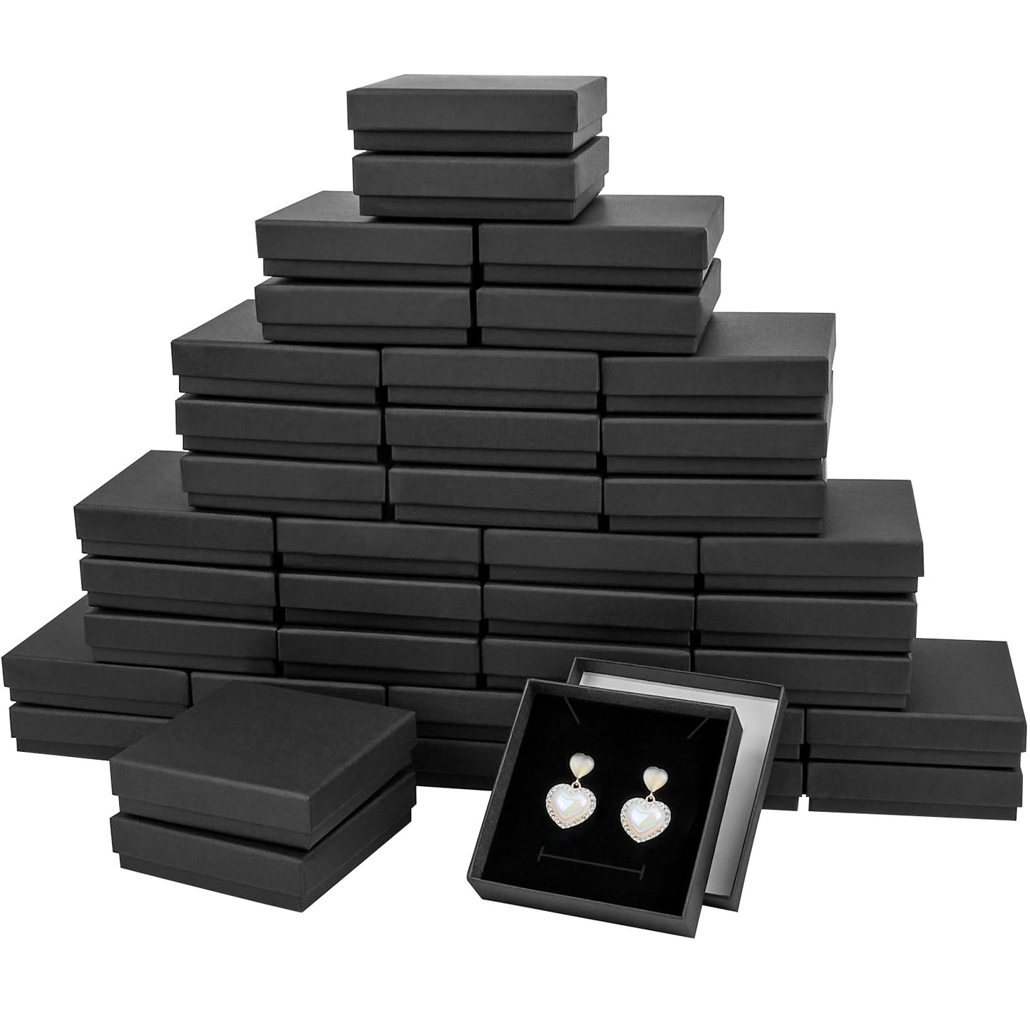 Black Small Jewelry lid and base Boxes（40pack）