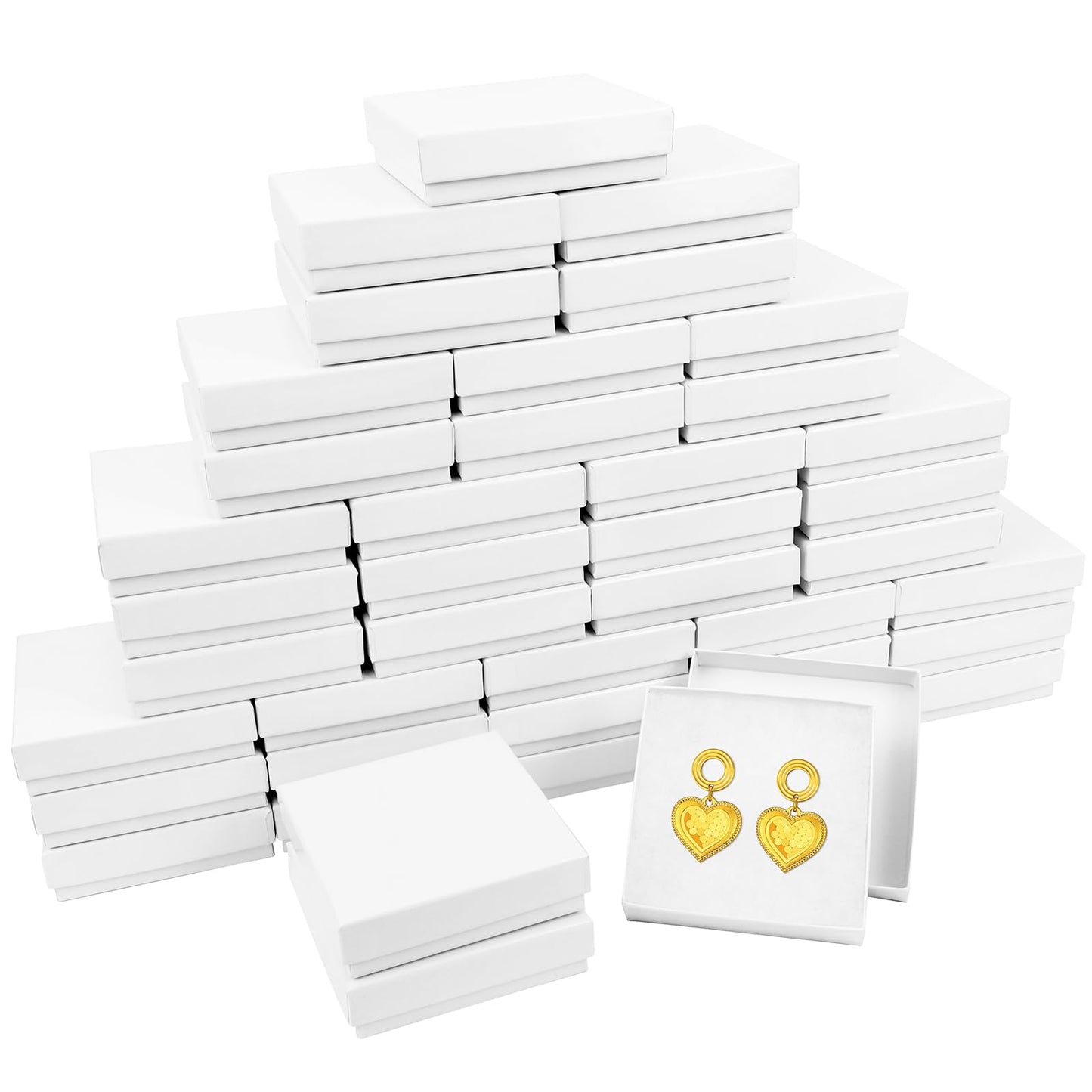 Custom white small jewelry lid and base boxes with logo