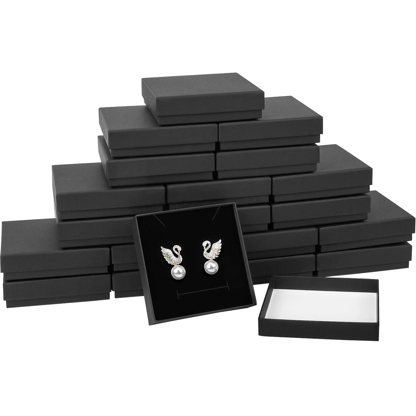 Black Small Jewelry lid and base Boxes（20pack）