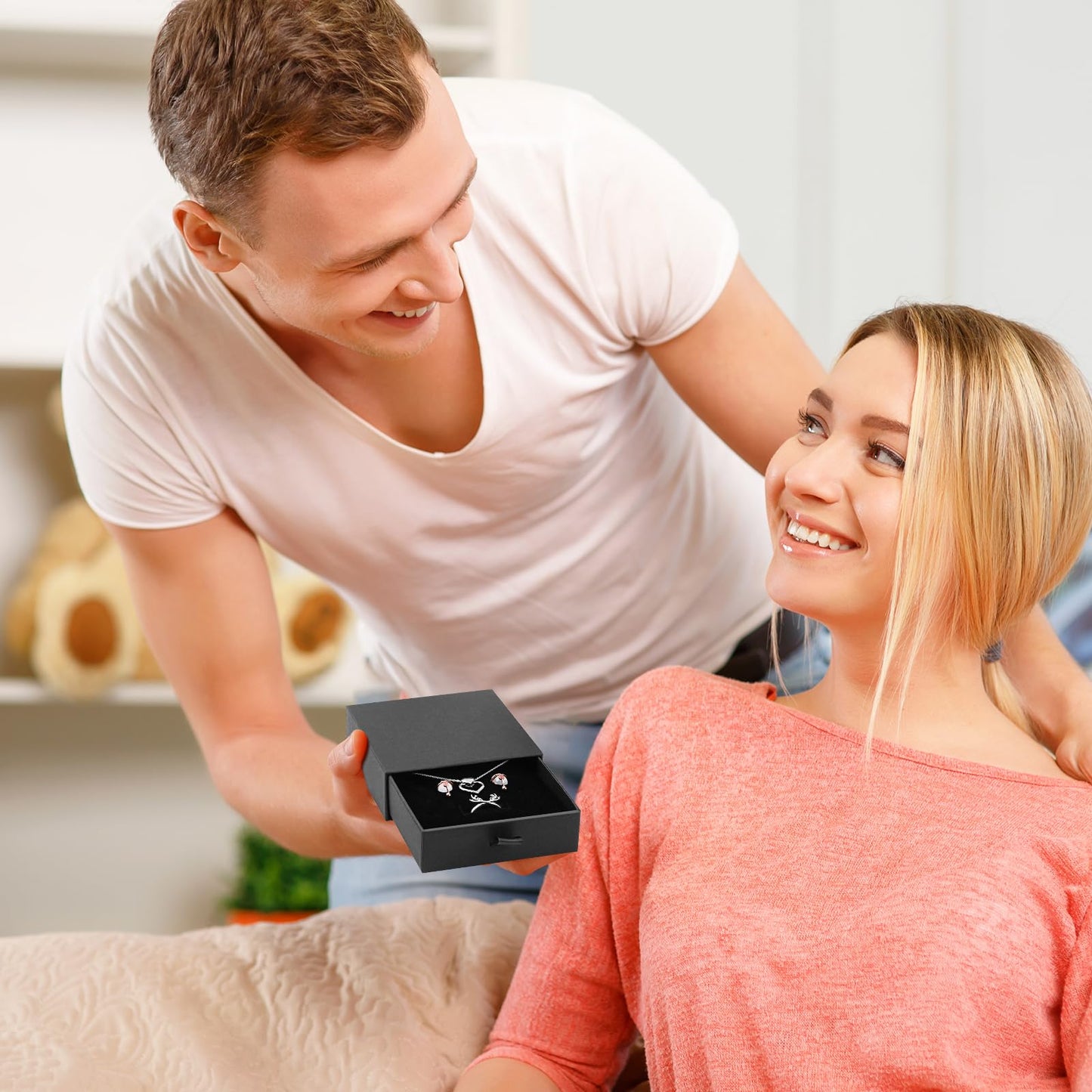 Custom Black Small Jewelry Drawer Boxes With Logo