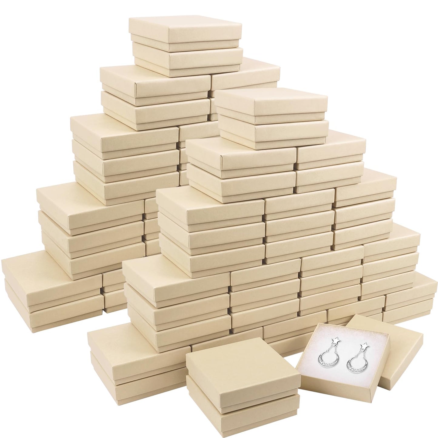 Brown Small Jewelry lid and base Boxes(80pack)