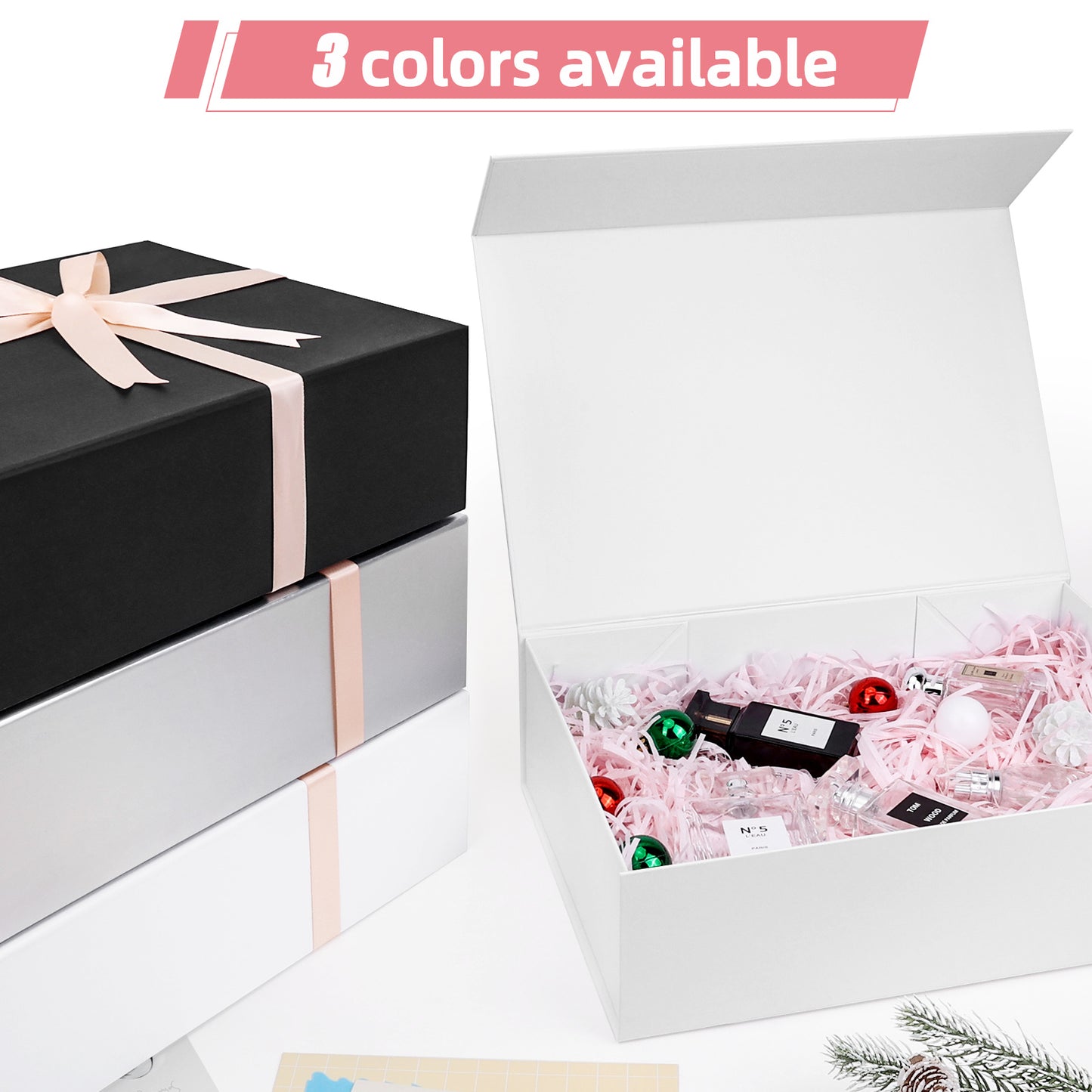 Folding Box White Gift Box Foldable, Suitable for Best Man Proposal Box, Wedding, Christmas, Halloween, Birthday Gift Packaging