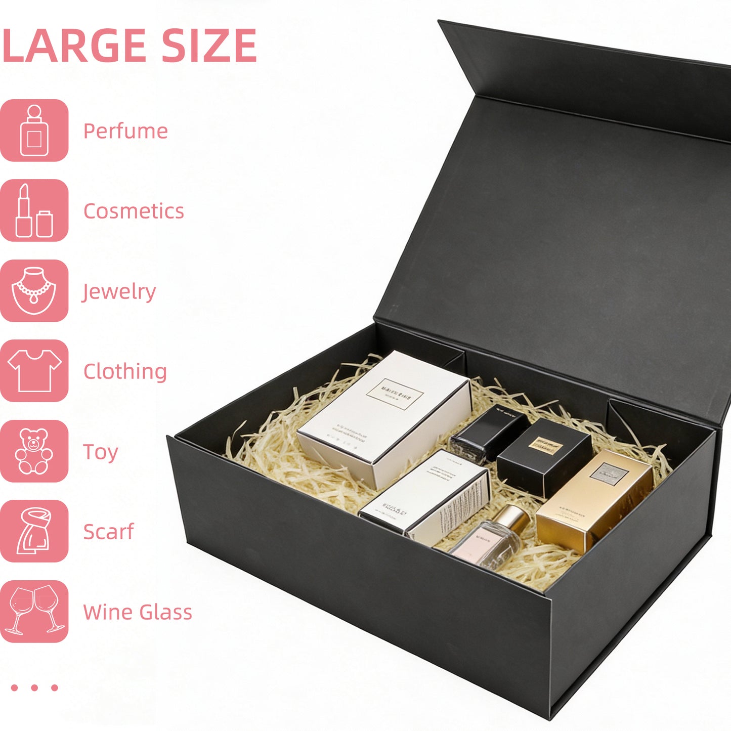 Folding Box Black Gift Box Foldable, Suitable for Best Man Proposal Box, Wedding, Christmas, Halloween, Birthday Gift Packaging