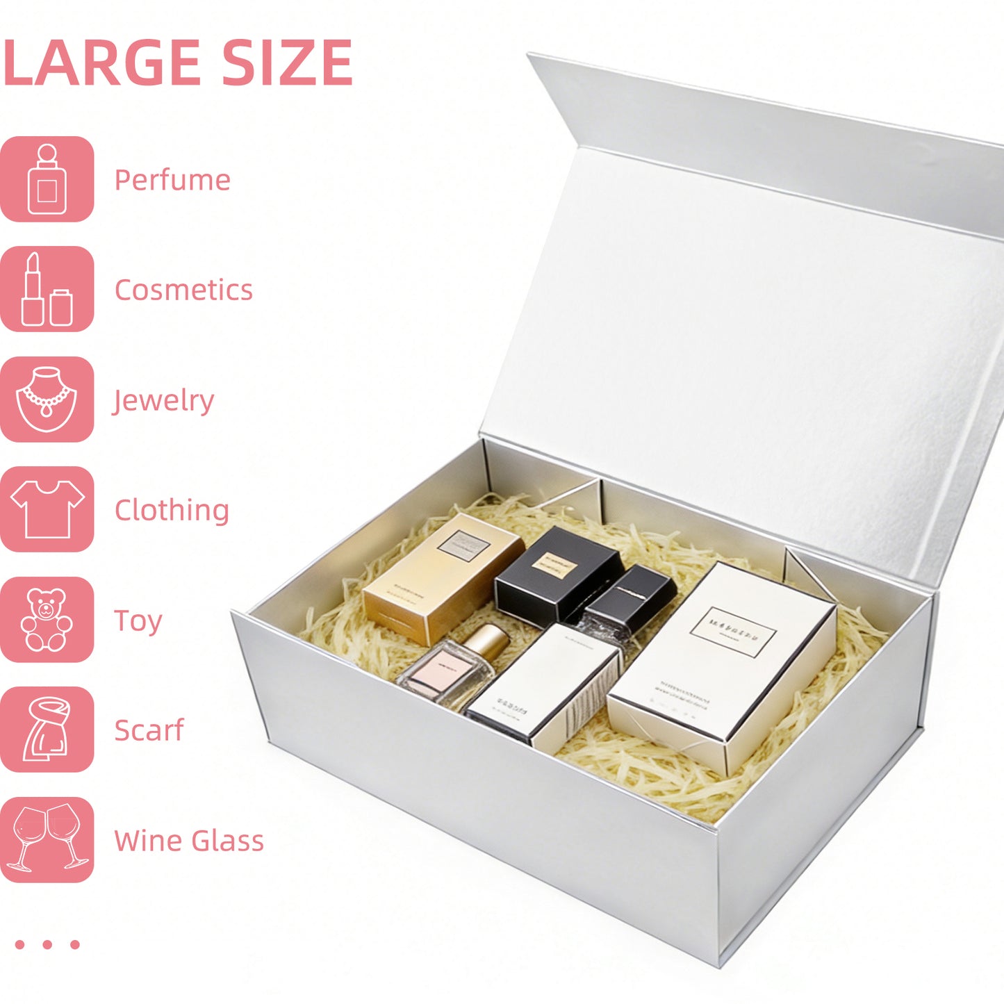 Folding Box Silver Gift Box Foldable, Suitable for Best Man Proposal Box, Wedding, Christmas, Halloween, Birthday Gift Packaging